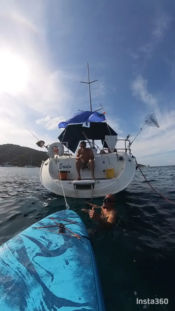 Paddle et baignade autour du voilier lors d'une privatisation